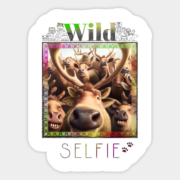 Stag Deer Wild Nature Funny Happy Humor Photo Selfie Sticker by Cubebox